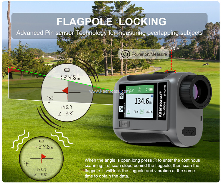 kaemeasu Voice Broadcast Golf Rangefinder Laser Range Finder Telescope With LCD Touch Screen J600