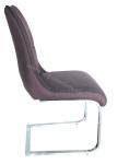 Stylish Modern Chrome Dining Chairs Leathaire Technical Fabric PU Look Surface