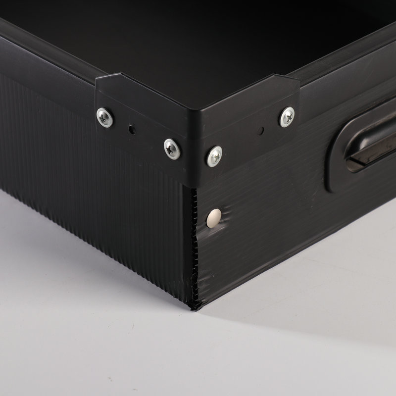 Black Corrugated Plastic Crates Flame Retardant Custom Color Divider Moving Box