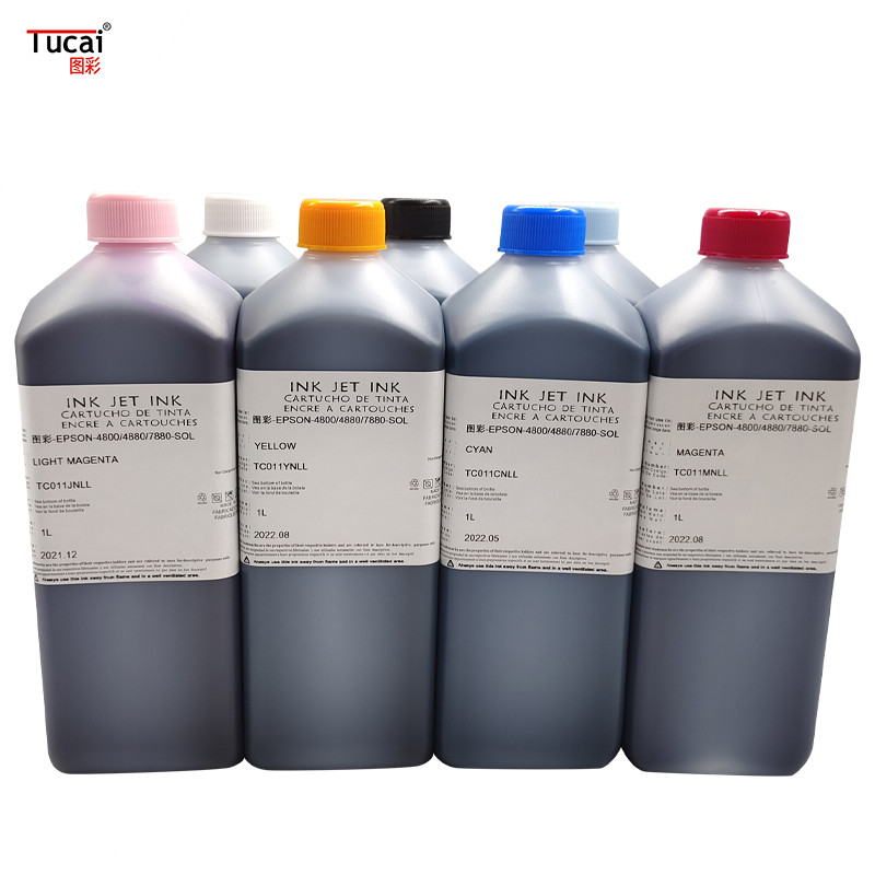 Printing is smooth and colorful. Tablet machine eco-solvent ink for Epson R4880/7880/9880/7800/1390 for metal acrylic g