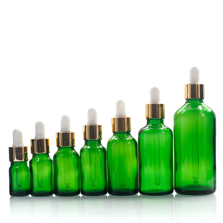 Manufacturers Hot Sale Green 50ml Bottles For Essential Oils With Glass Dropper
