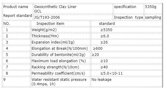 Waterproof Membrane Geosynthetic Clay Liners for 5 Layers Underground Ash Landfill