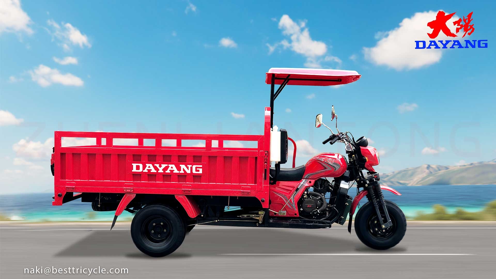 200cc Three Wheel Cargo Motorcycle with Shaft Drive and 10-20L Fuel Tank Capacity