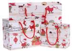 Full color printing white paper tote xmas gift bags cub size