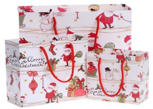 Quality Full color printing white paper tote xmas gift bags cub size wholesale