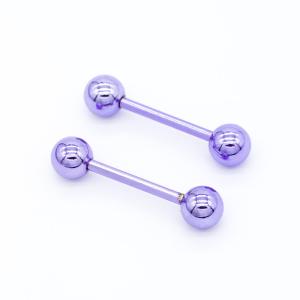 Quality Stainless Steel 316 Nipple Piercing Jewellry 15mm Purple Color Nipple Rings 14 Gauge wholesale