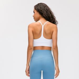 Quality Flow Y Back Solid Color Sports Bra Pro Skin Widened Hem For Running Yoga Gym wholesale