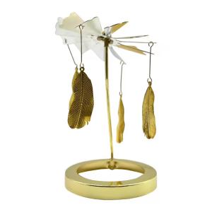Quality Metal Candle Holders Christmas Snowflake Tealight Holders Spinning Rotating Candlestick wholesale