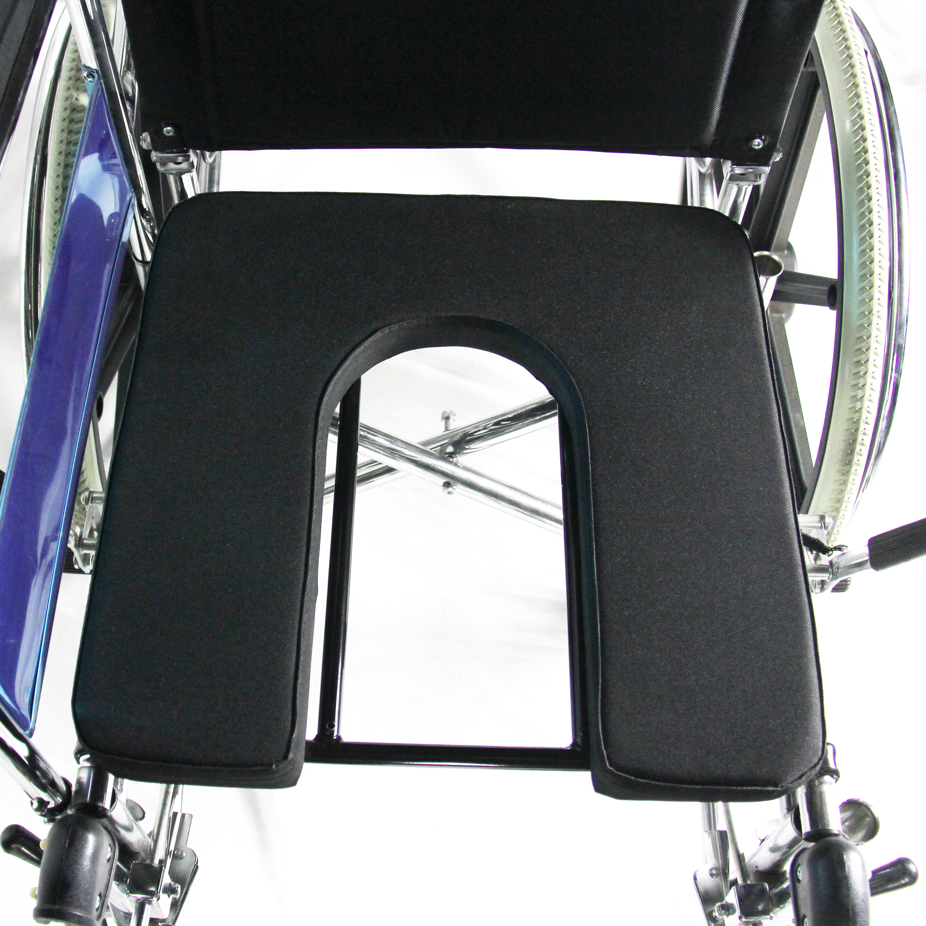 Multi-configuration High Back Folding Reclining Wheelchair With Commode and U-shape Seat