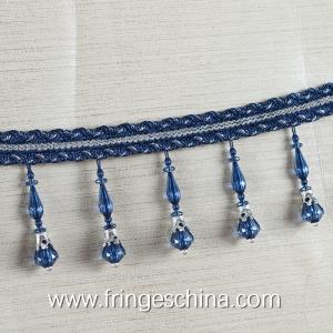 Quality Handmade fashionable chain beads lace tassels fringes for curtain/sofa/pillow decoration wholesale