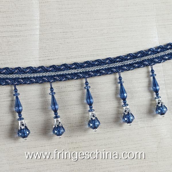 Handmade fashionable chain beads lace tassels fringes for curtain/sofa/pillow