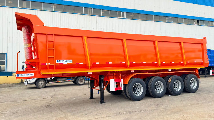 4 Axle 35 40 45 m3 Dump Semi Trailer Tipper Trailer Hydraulic Rear End Trailer for Sale