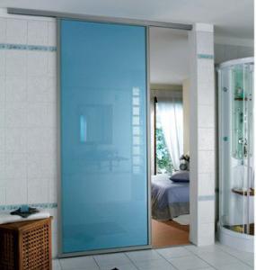 Quality Blue Tempered Glass Door , Tempered Glass Toilet Door No holes wholesale