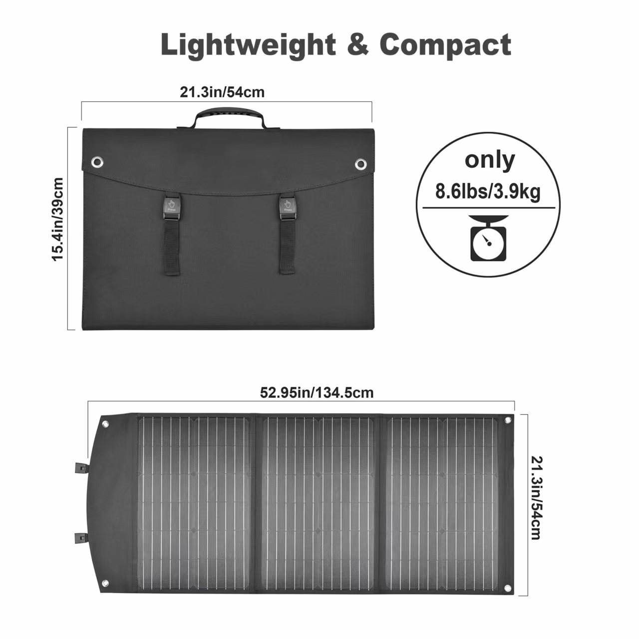 ODM Residential Solar Energy System 166x166mm 100w Folding Waterproof Solar Panels Monocrystalline Silicon