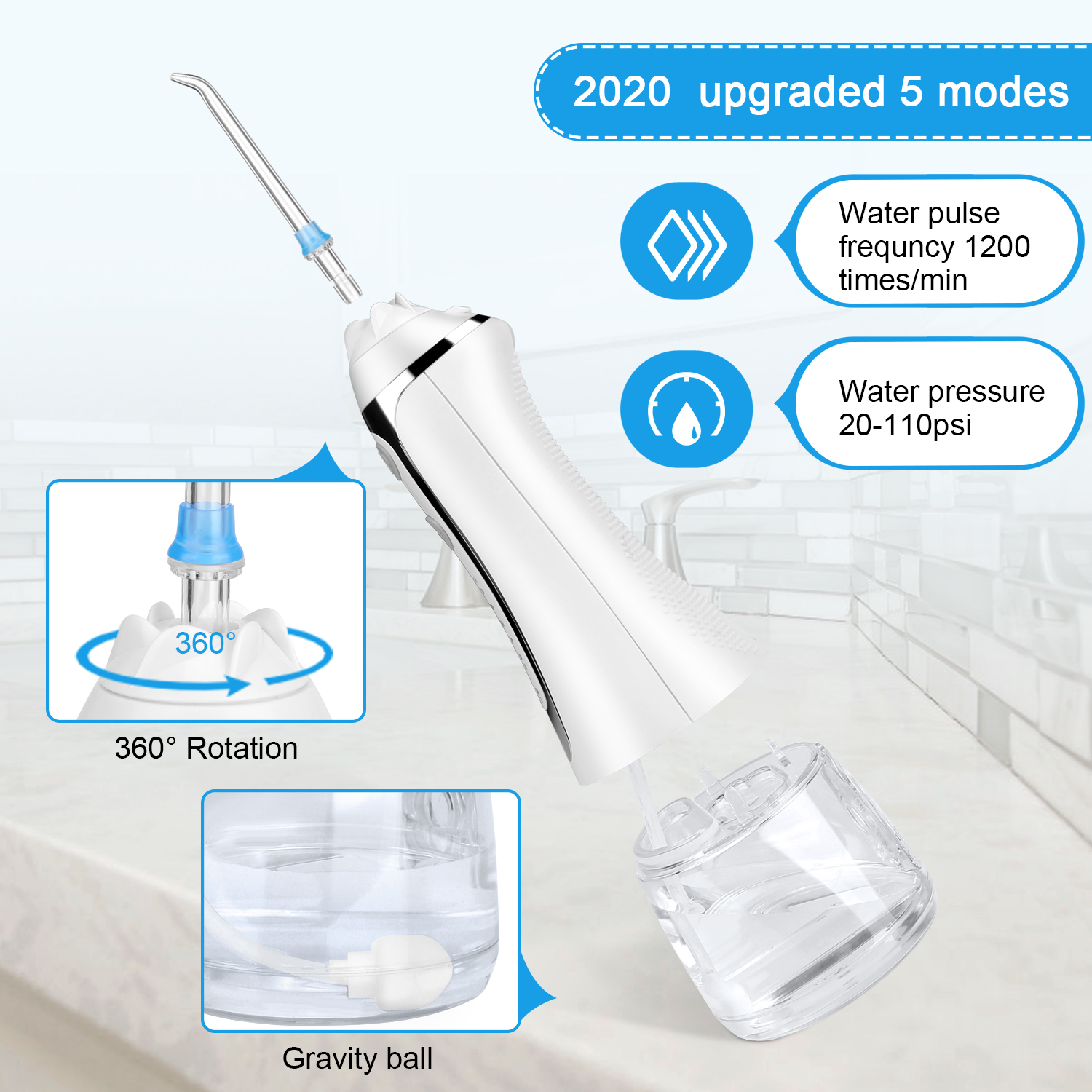 Wholesale Cheap Oral Irrigator IPX7 Waterproof OEM/ODM Electric Teeth Cleaning Device Home Travel Dental Floss Water Flosser