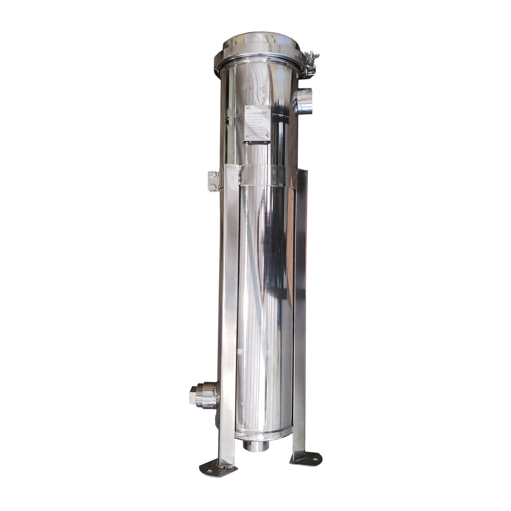 62KG Construction Works 304 Stainless Steel Bag Filter Housing Dual Side or Bottom 2 Inch NPT Outlet 150 psi
