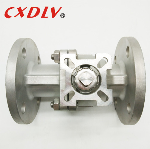 150LB Flange End Stainless Steel Ball Valve With Mounting Pad