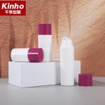 Cylindrical Cosmetic Airless Bottle 15-50ml PP Snap On Skincare Cream Serum