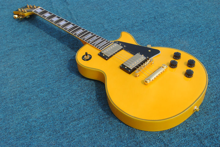Dark yellow LP Custom Electric Guitar, lp guitar direct from factory All color are Available, Some countries Free Shippi