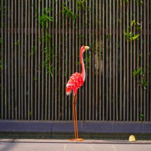 Quality Outdoor Metal Flamingo Yard Decor Lawn Flamingo Metal Statue wholesale