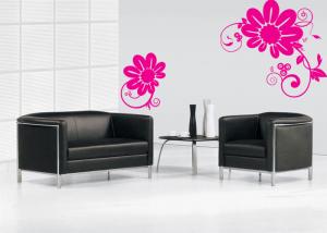Quality Large Red Flower PVC Transfer Film Wall Flower Stickers A0214 wholesale