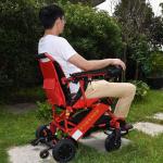 Red Foldable Electric Wheelchair 6km/H Environmental Protection Coating