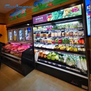 Quality 2 - 8 ℃ Refrigerated Open Display Chiller Beverage Case Cabinet Freezer wholesale