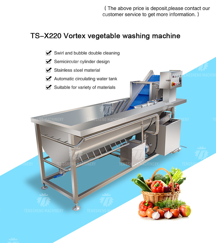 180KG 304 stainless steel eddy current vegetable washing machine Eddy current cleaning machine