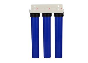 Quality 20'' slim triple sump blue polypropylene water filter housings with 3/4 inch in/out port wholesale