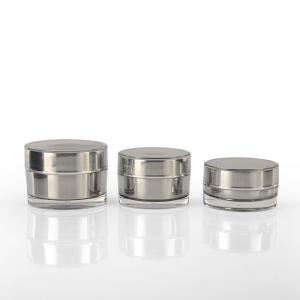 Quality Grey Plastic Plating Cosmetic Cream Jars Plastic Makeup Containers 15g 30g 50g wholesale