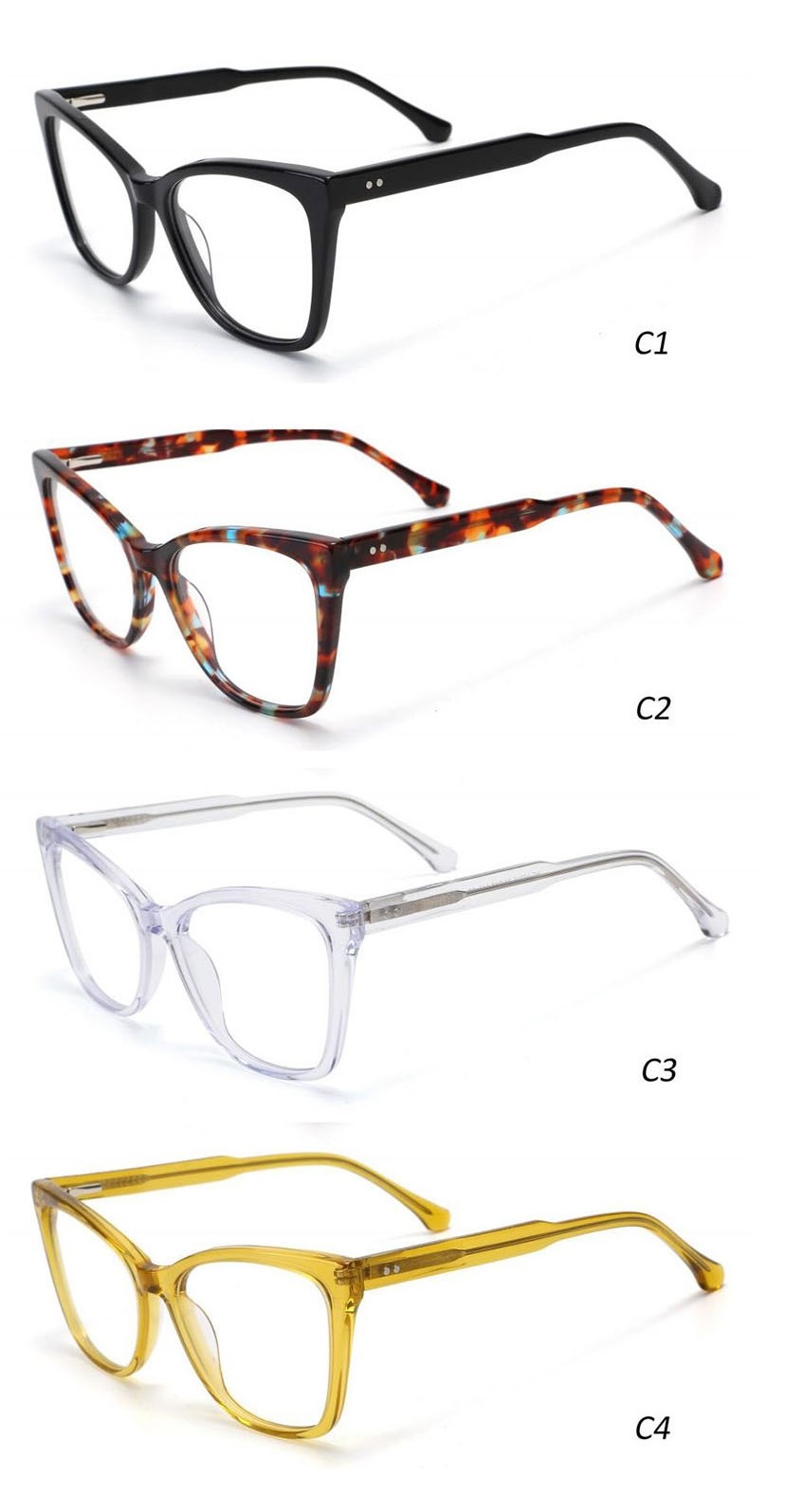 Cat Eye Acetate Optical Frame Eyeglasses For Women Colorful Eyewear