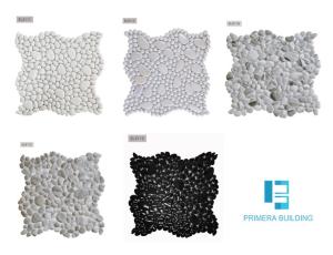 Quality 100Sqm PRIMERA Outdoor Garden Wall Tiles , Cobblestone Colorful Mosaic Glass Tile wholesale