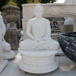 Quality Marble Garden Buddha Statues Sitting Life Size Budda Statue Outdoor Decoration with base wholesale