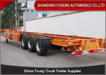 40 Feet Flatbed Skeleton Shipping Container Trailer Mechanical / Air Suspension