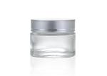 Clear 20ml 50ml Glass Cosmetic Cream Jar With Silver Cap