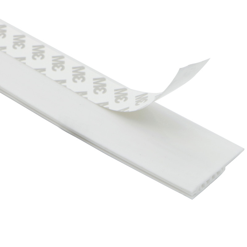 Self Adhesive Silicone Weather Stripping Door Seal With 3M Glue Tape White 45mm