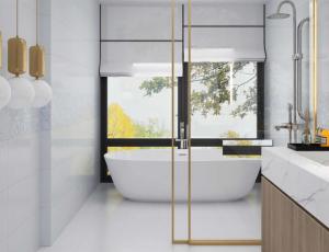 Quality 0.15 W.A 9mm Thick Waterproof Bathroom Wall Tiles Mould Surface Glossy 12X24' wholesale