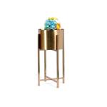 Rectangular stainless steel material golden stand flower pot decoration for