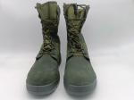 Tactical Safety Shoes Green High Top Suede Leather Breathable