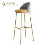 Bar Chair, Bar Stool, High Chair, Stainless Steel, Metal, PU Leather, Fabric