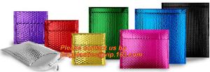 Quality Security Holographic Metallic Foil Bubble Mailers Matte Metallic Rose Gold Self-Adhesive Closure. Metallic Shipping Bags wholesale