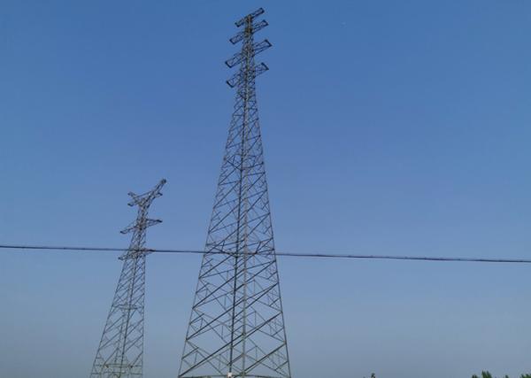 4 Legs Overhead Electric Power Tower ，High Voltage Q345B / Q235B Steel Grade