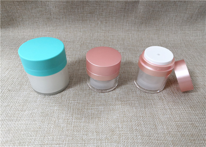 Pink / White / Blue Acrylic Lotion Bottle Double Wall Design No Dip Tube