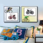 Home Office Hotel Decoration Modern Vintage Metal Bicycle Hanging Painting with