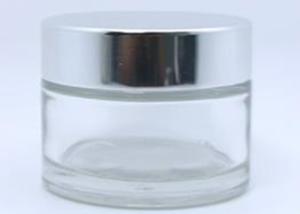 Quality 50ml Transparent Glass Cosmetic Bottles For Facial Cream Packaging wholesale
