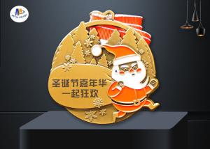 Quality 70*3MM Zinc Alloy Christmas Tree Santa Claus Stock Medals wholesale