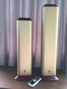 Quality 6.4kg 195* 195*530mm Automatic Hotel Scent Diffuser , 12w Gold Color 1500CBM Electric Scent Machine Remote Control wholesale