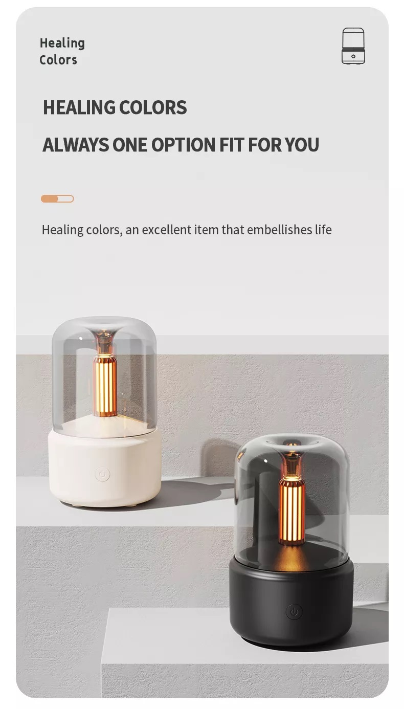 H2o Spray Mist Maker Fogger Aroma Diffuser Essential Oil Car Air Humidifier Mini Atmosphere Simulation Candle Light Humidifier