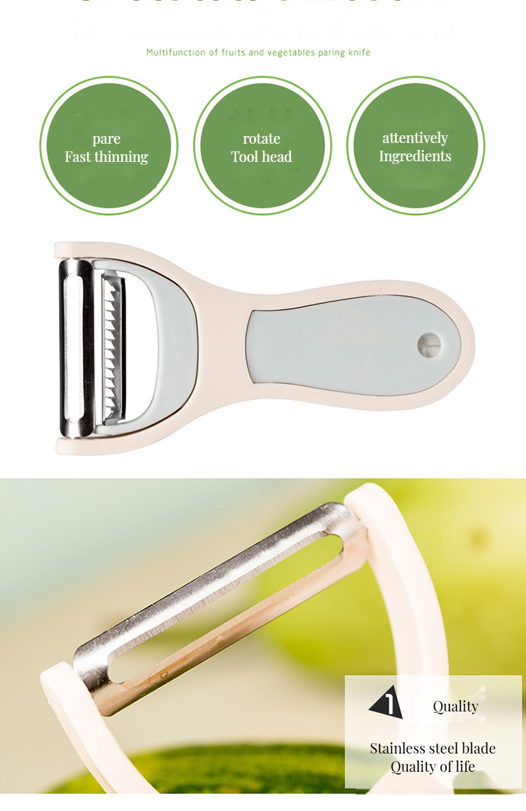 Hand Vegetable Slicer 2-in-1 Metal Peeler Durable Mini Steel Manual Tools Non-Slip Handle Safe for Commercial