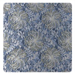 Quality Fashion Gold Blue White Flower Floral Chantilly Guipure Lace Fabric wholesale